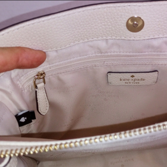 SOLD Kate Spade Mulberry Street Lise Pebbled Leather Crossbody Satchel, Cream - Picture 13 of 15
